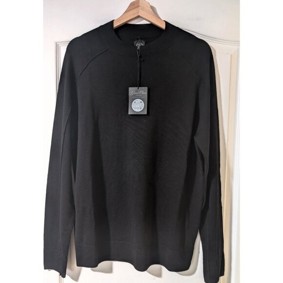 Good Man Brand | Modern Slim Fit Merino Wool Sweater In Black - Picture 3 of 10